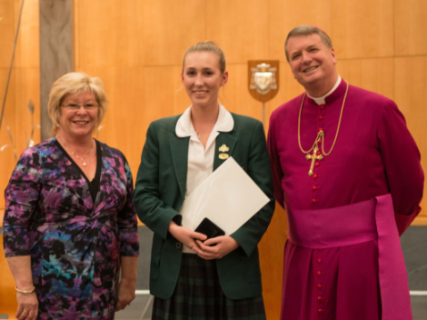 Brigitte McIntosh with Sue Walsh and Bishop Anthony Fisher OP