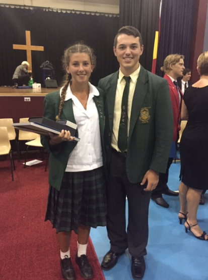 On Monday 8 February 2016, St Patrick’s Marist College, Dundas students Tayla Duguid and Bradley Cincotta took out the duo of both male and female award for the 2015 NSWCCC Blue Award for Touch Football.