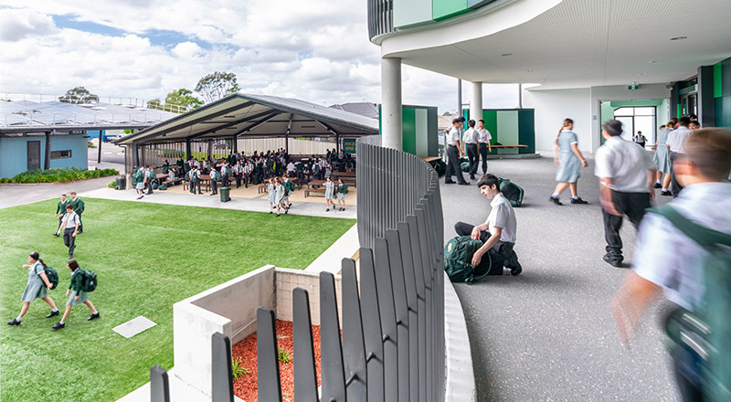 Outdoor spaces at St Patrick's Marist College Dundas