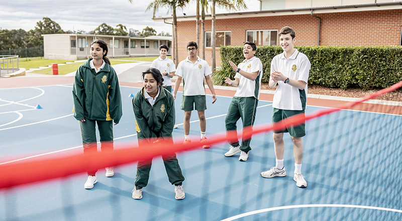 Volleyball court at St Patrick's Marist College Dundas