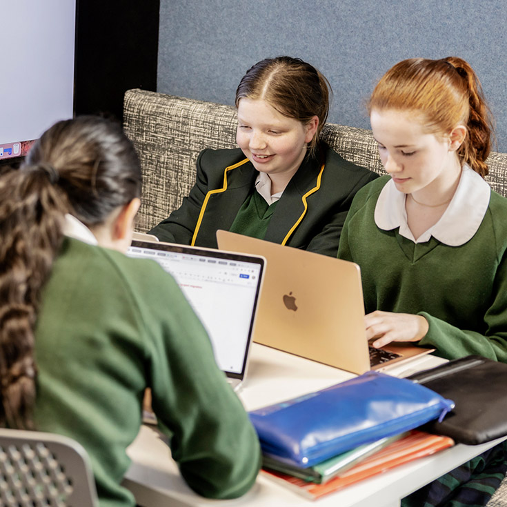St Patrick's Marist Dundas students learning inside small study booth