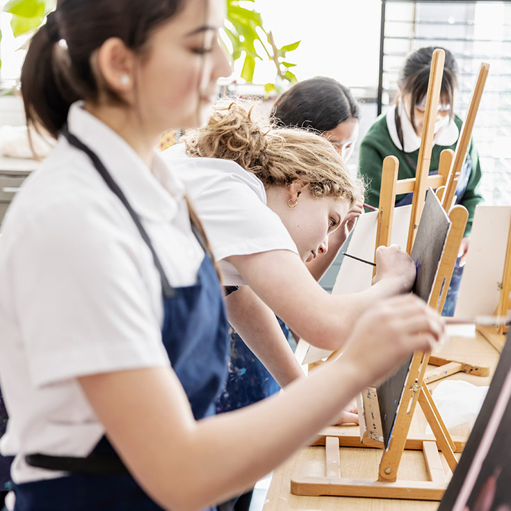 Visual arts students at St Patrick's Marist College Dundas